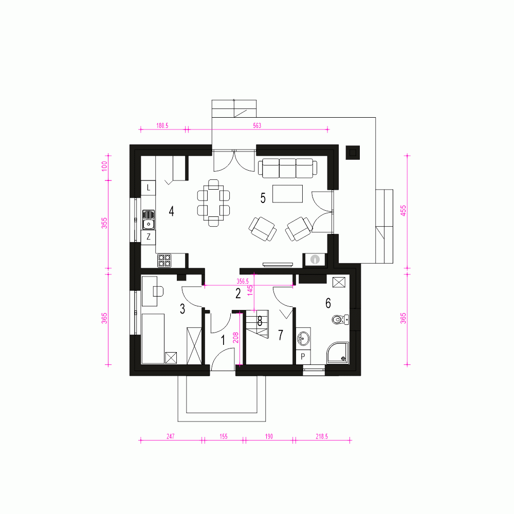 Rzut projektu Tadeusz II - Parter