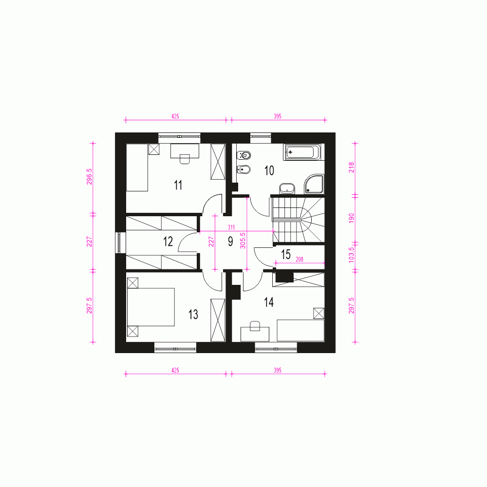 Rzut projektu Tadeusz III - Piętro