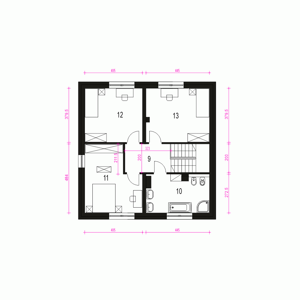 Rzut projektu Tadeusz IV - Piętro