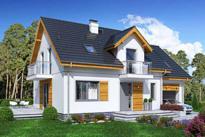 Jaskółka 4 z garażem - wizualizacja 2