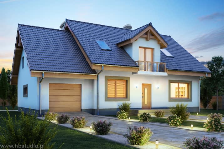 Viola z garażem opał stały - wizualizacja 2