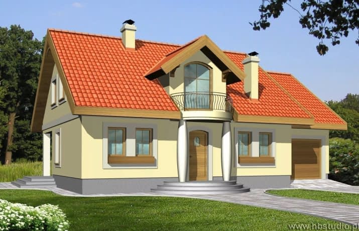 Agatka z garażem dwustanowiskowym - wizualizacja 2