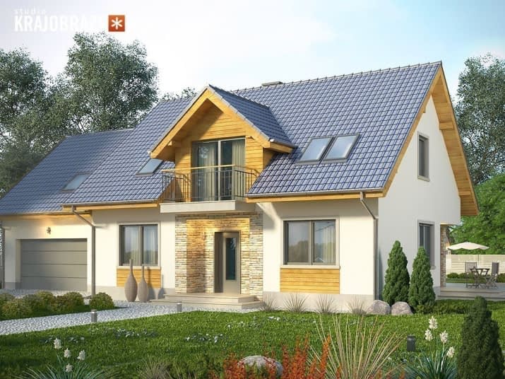 Kasztan 2G z garażem dwustanowiskowym - wizualizacja 2