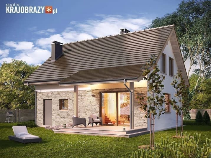 Majówka 2 z garażem - wizualizacja 2