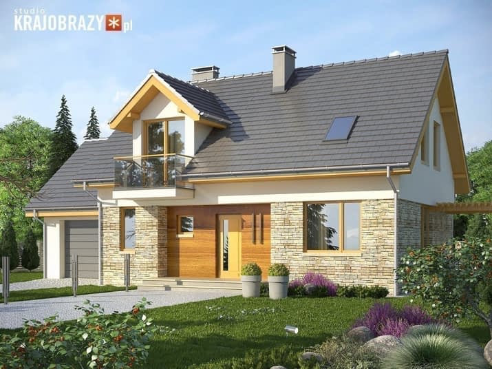 Umbria z garażem - wizualizacja 2