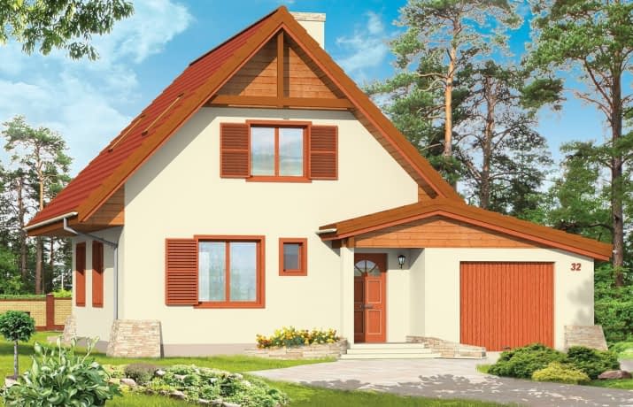D03 z garażem wariant C - wizualizacja 2