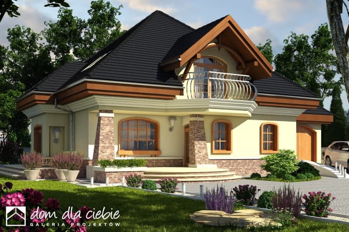 Dzierlatka V z garażem - wizualizacja 2