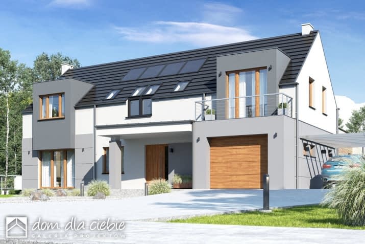 Alan z basenem z garażem - wizualizacja 2