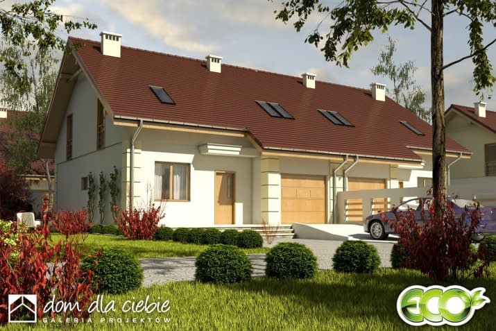 Miła II bliźniak BL1 z garażem - wizualizacja 2