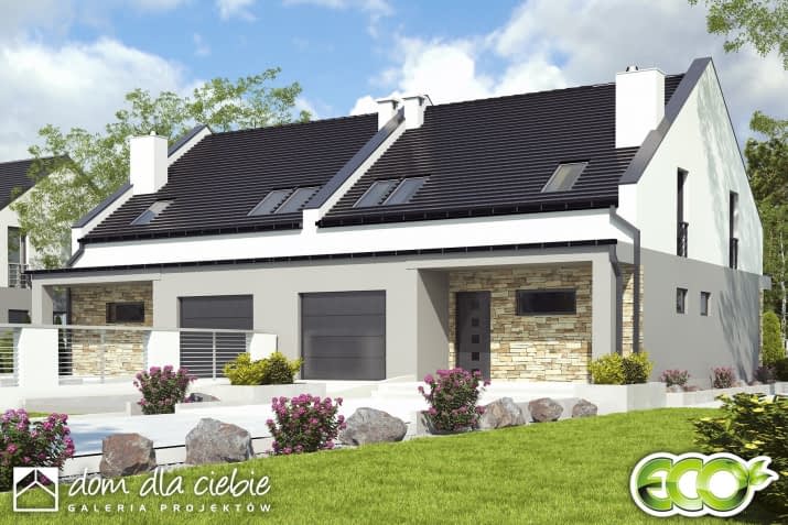 Mazurek III BL1 z garażem - wizualizacja 2