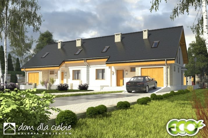 Alka bliźniak BL2 z garażem - wizualizacja 2