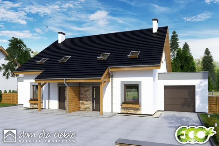 Azalia A-BL2 z garażem - wizualizacja 2