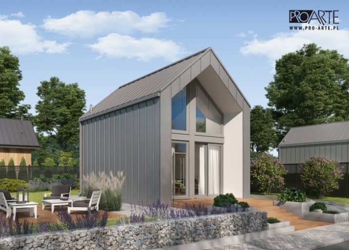 MOCA C szkielet drewniany dom całoroczny, mieszkalny z pompą ciepła i podłogówką - wizualizacja 2