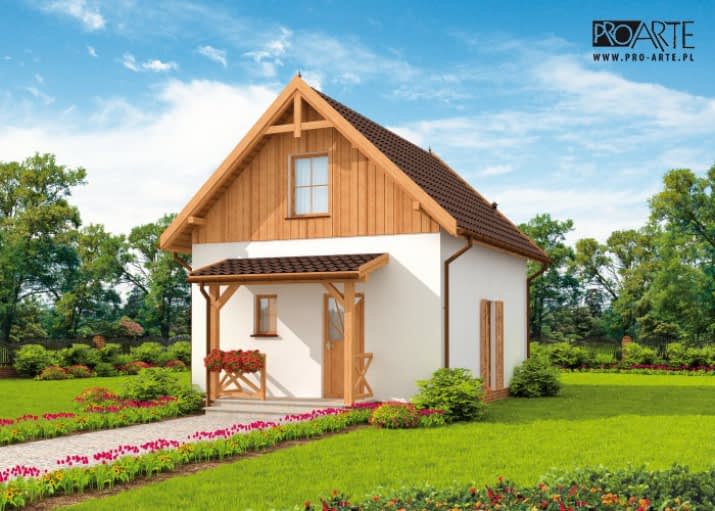 OKLAHOMA dom letniskowy z poddaszem szkielet drewniany - wizualizacja 2