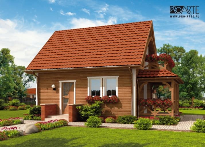 ORLEAN 2 dom letniskowy z poddaszem szkielet drewniany - wizualizacja 2