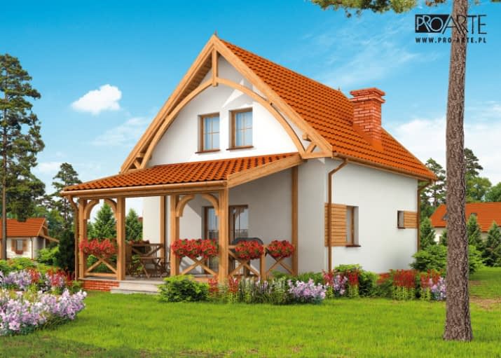 ORLEAN 3 dom letniskowy z poddaszem szkielet drewniany - wizualizacja 2