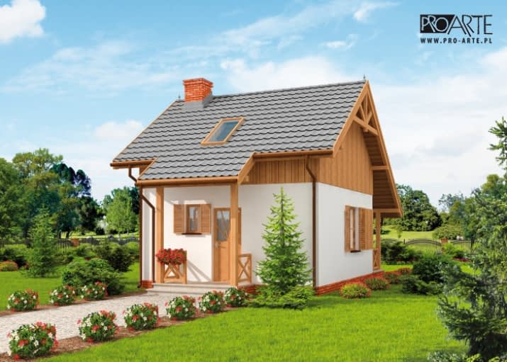 LUIZJANA szkielet drewniany dom letniskowy z poddaszem - wizualizacja 2