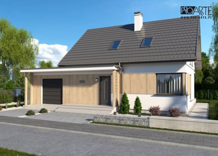 SEVILLA 3A szkielet drewniany z pojedynczym garażem - wizualizacja 2