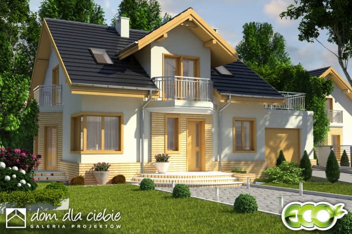 Puszczyk z garażem - wizualizacja 2