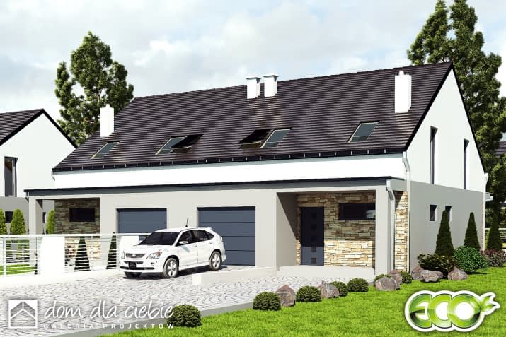 Mazurek BL1 z garażem - wizualizacja 2