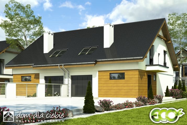 Głuszec II A-BL z garażem - wizualizacja 2