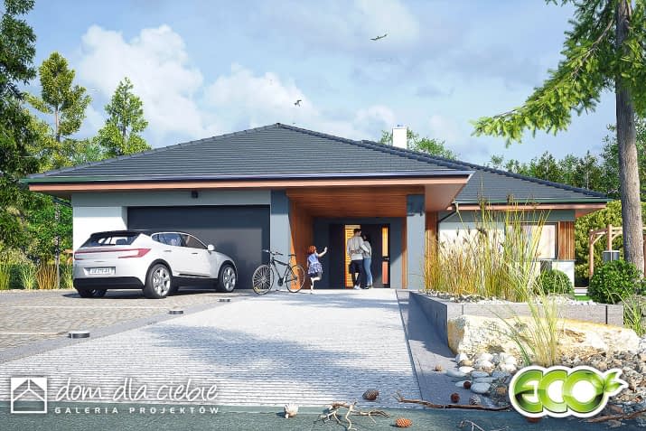 Aura II z garażem - wizualizacja 2