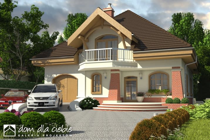 Dzierlatka z garażem - wizualizacja 2