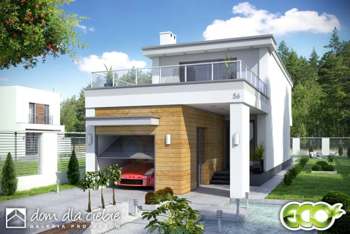 Long z garażem - wizualizacja 2