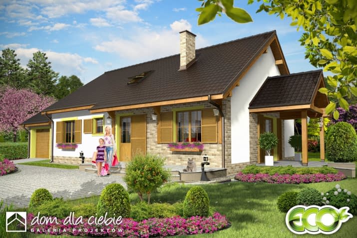 Hirek z garażem - wizualizacja 2