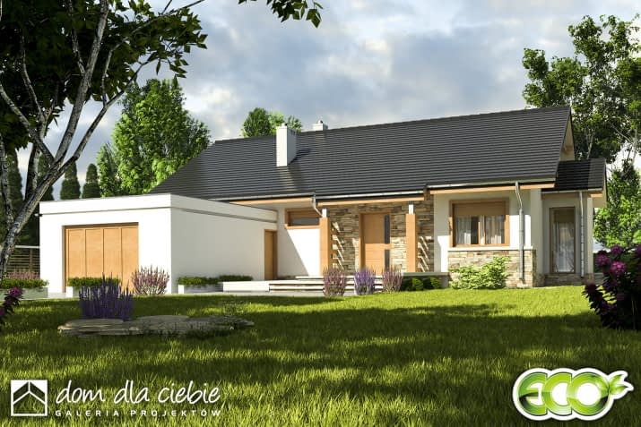 Gąska A z garażem - wizualizacja 2