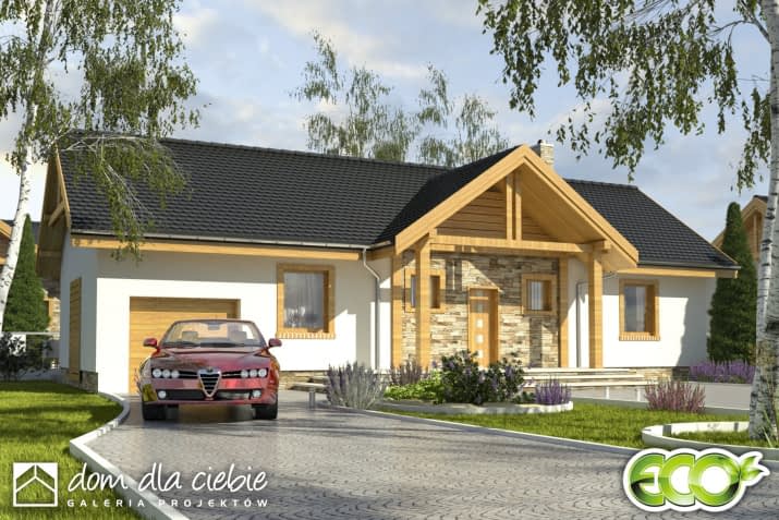 Modraszka z G1 A z garażem - wizualizacja 2