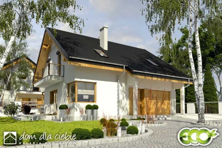 Nowinka IV A z garażem - wizualizacja 2