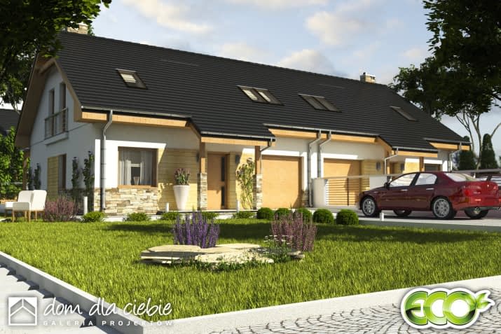 Jarząbek II bliźniak BL1 z garażem - wizualizacja 2