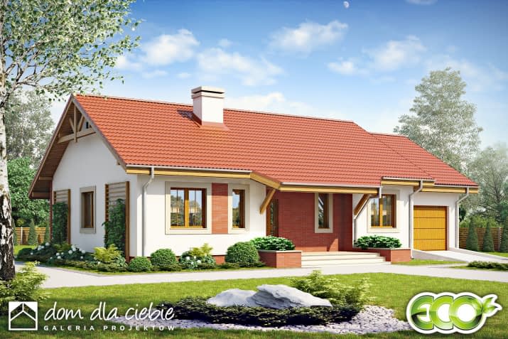 Julek styl z garażem - wizualizacja 2