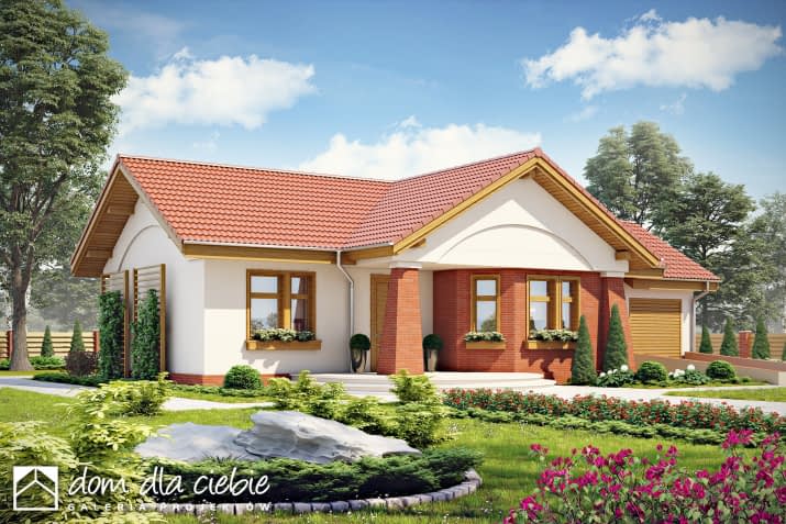 Skowronek styl z garażem - wizualizacja 2