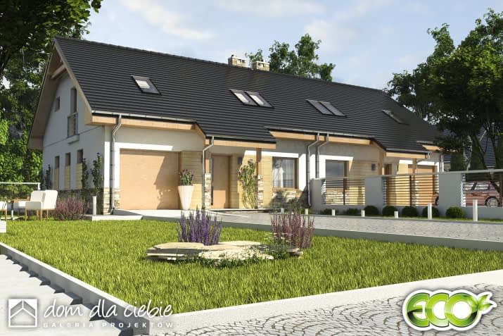 Jarząbek II bliźniak BL2 z garażem - wizualizacja 2