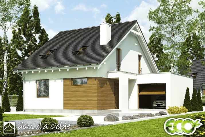 Głuszec A z garażem - wizualizacja 2