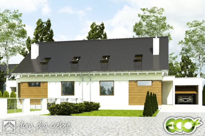 Głuszec A-BL2 z garażem - wizualizacja 2