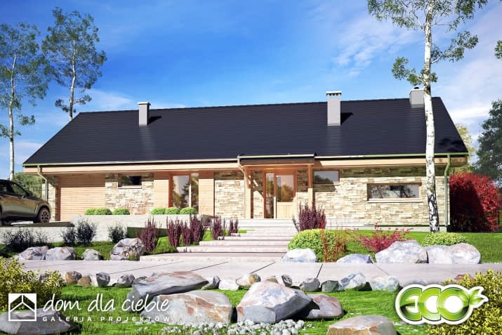 Kocanka z garażem - wizualizacja 2