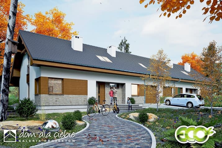 Paprotka A-BL z garażem - wizualizacja 2