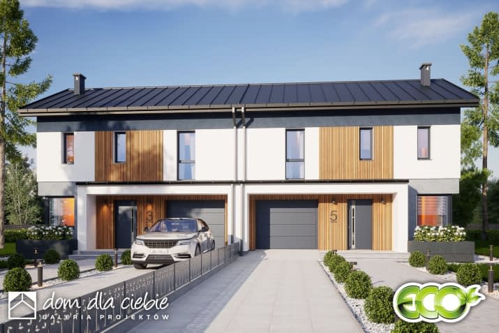 Gaja A-BL z garażem - wizualizacja 2