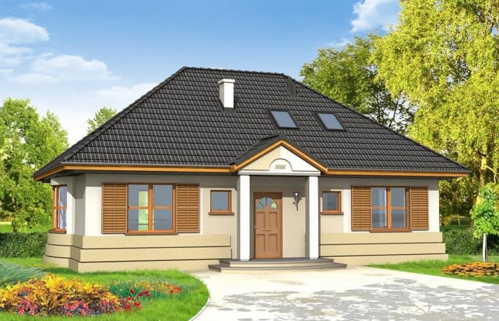 Projekt domu Gargamel – wizualizacja od frontu