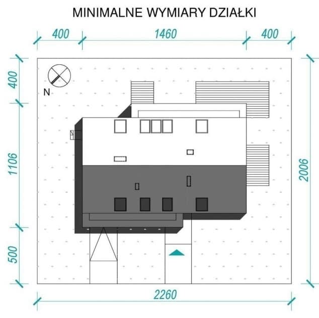 Rzut projektu Dla Aktywnych 3 - Usytuowanie na działce