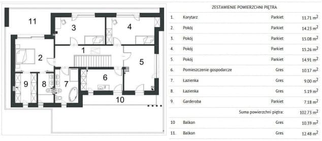 Rzut projektu WYSZUKANY D64 WARIANT II - Rzut poddasza