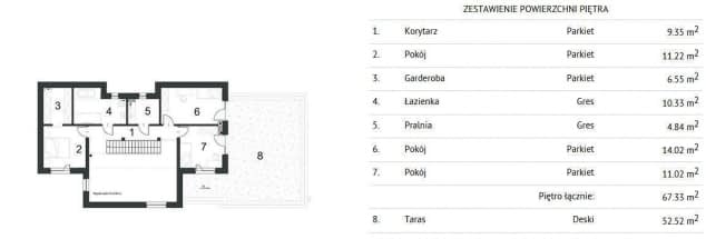 Rzut projektu ATRAKCYJNY D19 - Rzut piętra