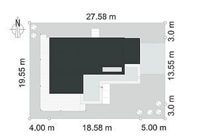 Rzut projektu KOMFORTOWY D15 - Usytuowanie na działce