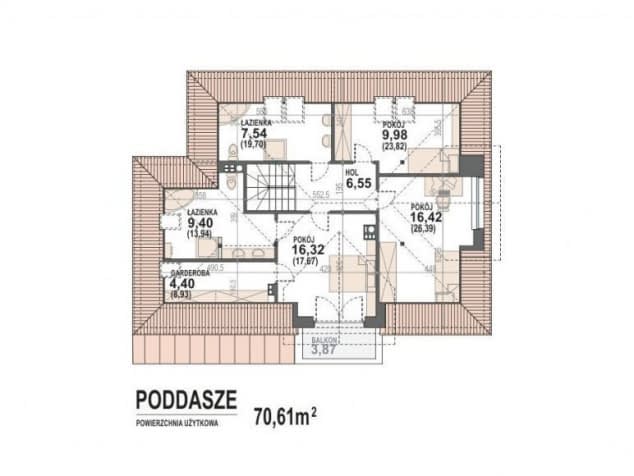 Rzut projektu Alicja X 2G - Rzut poddasza