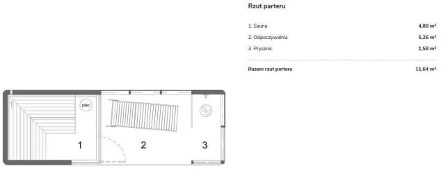 Rzut projektu Sauna Asta - Rzut