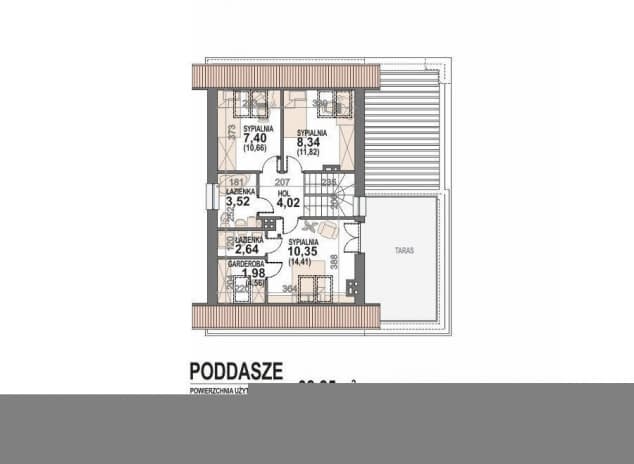 Rzut projektu Gusto II - rzut poddasza