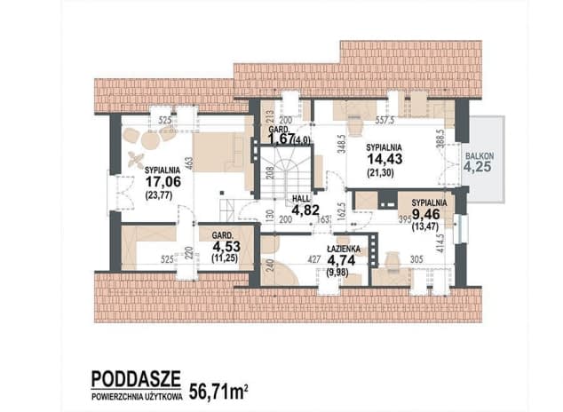 Rzut projektu Tomcio 2G - Rzut poddasza